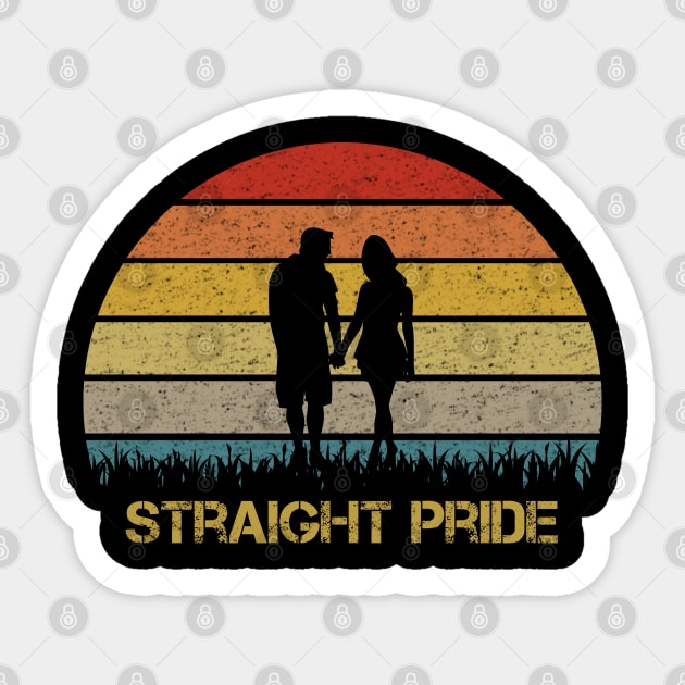 Retro Vintage Straight Pride Straight Pride Sticker TeePublic